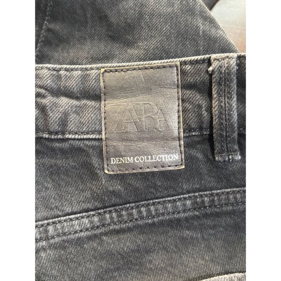 Zara Womens Black High-Waisted Straight-Leg Jeans Size 26/4 Cotton Blend Denim - Picture 3 of 9